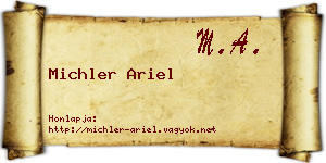 Michler Ariel névjegykártya